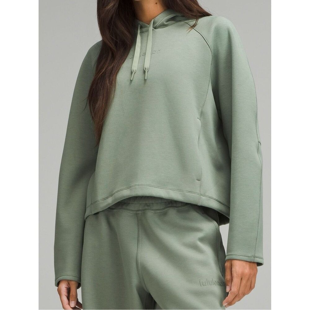 NWT Lululemon Smooth Spacer Hoodie Embossed Grey Eucalyptus Modal Blend 12